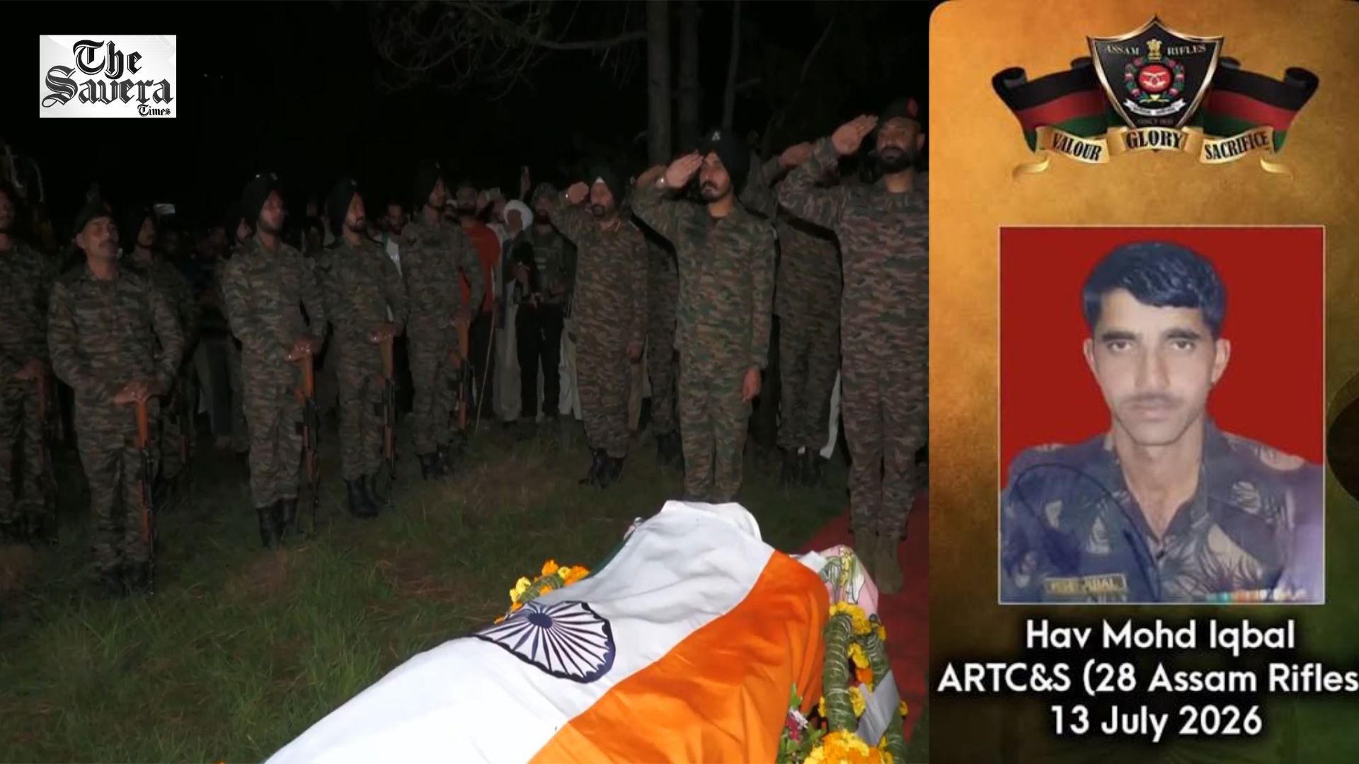 J&K: Assam Rifles Havildar Mohd Iqbal’s Mortal Remains Reach Poonch; Son Vows to Join Army and Serve the Nation