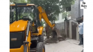 Gurugram Authorities Remove Encroachment Outside Actor Chandrachur Singh’s Bungalow