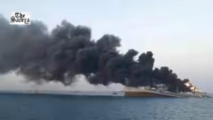 Container Ship Catches Fire Off Oman Coast After Damage; Crew Escapes by Lifeboat