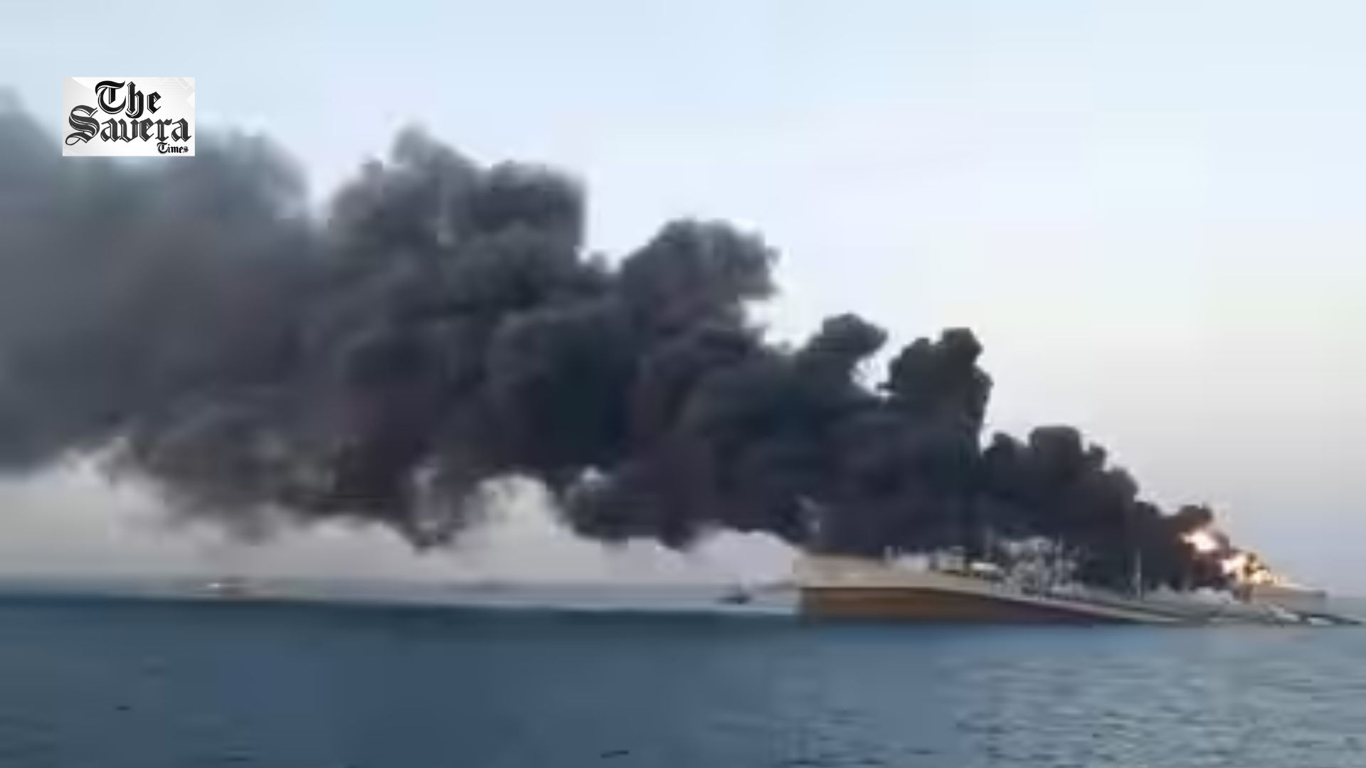 Container Ship Catches Fire Off Oman Coast After Damage; Crew Escapes by Lifeboat