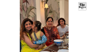 Shilpa Shetty enjoys an all-girls trip with three generations of her family, daughter Samisha seen with arm cast