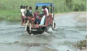 UP-Bihar border villages on alert following Nepal floods; waterlogged roads disrupt connectivity