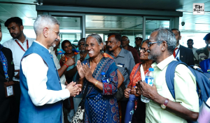 Rescued from Nepal floods, 21 pilgrims from Tamil Nadu received by EAM Jaishankar at Delhi airport