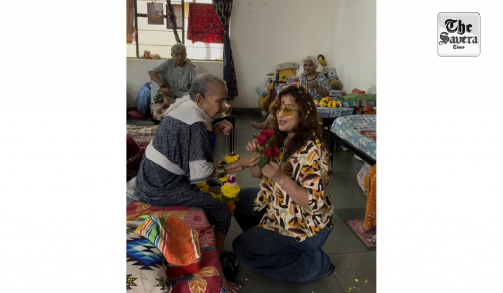 Shilpa Shinde skips 'Lock Upp' success party, receives grand welcome from elderly women at her Karjat shelter home