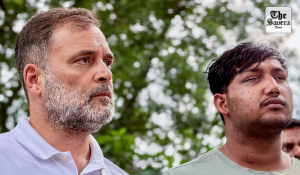 Rahul Gandhi Stages Dharna Outside Delhi Police Station, Demands FIR in Sahil Lochab Pellet Gun Case