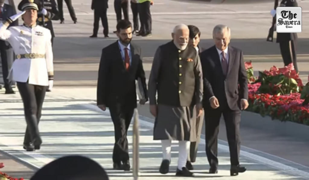 PM Modi receives ceremonial welcome in Uzbekistan