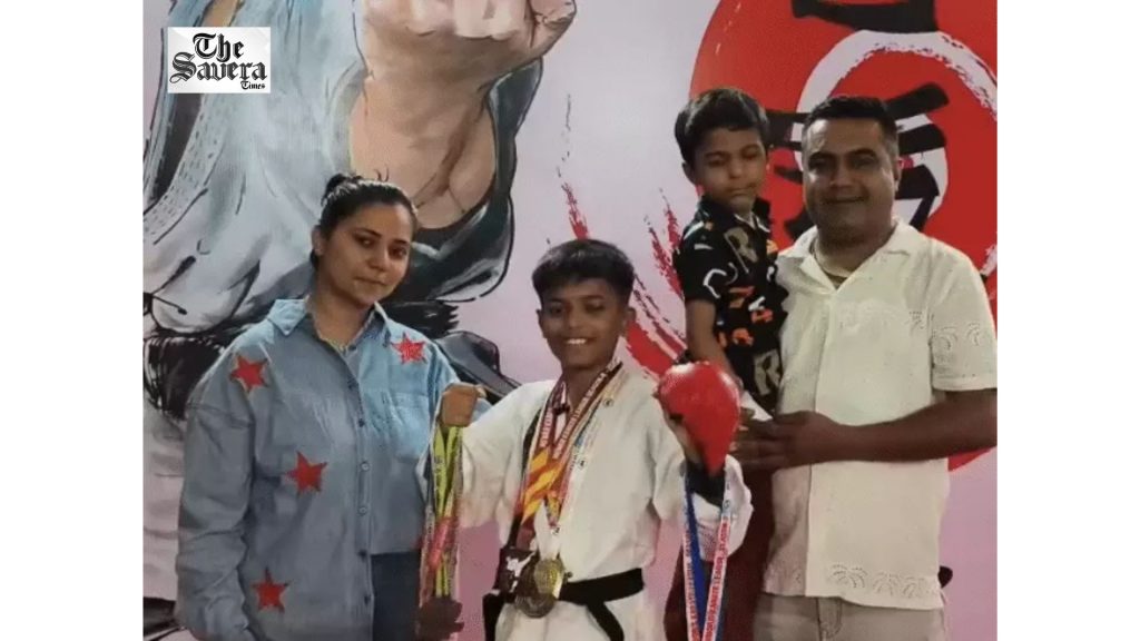 12-Year-Old Chittorgarh Boy Ekansh Wins International Karate Gold Medal