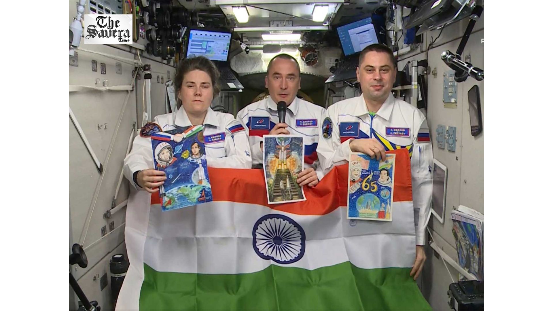 Russian Cosmonauts Hold Tricolour, Wish India Ahead of 80th Independence Day From ISS