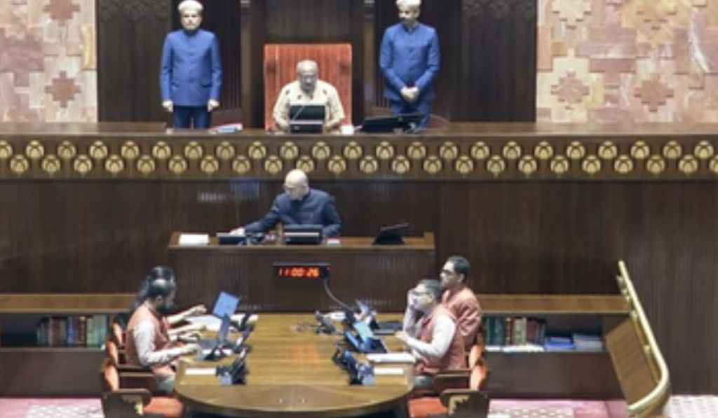 Rajya Sabha adjourned briefly amid heavy sloganeering by members