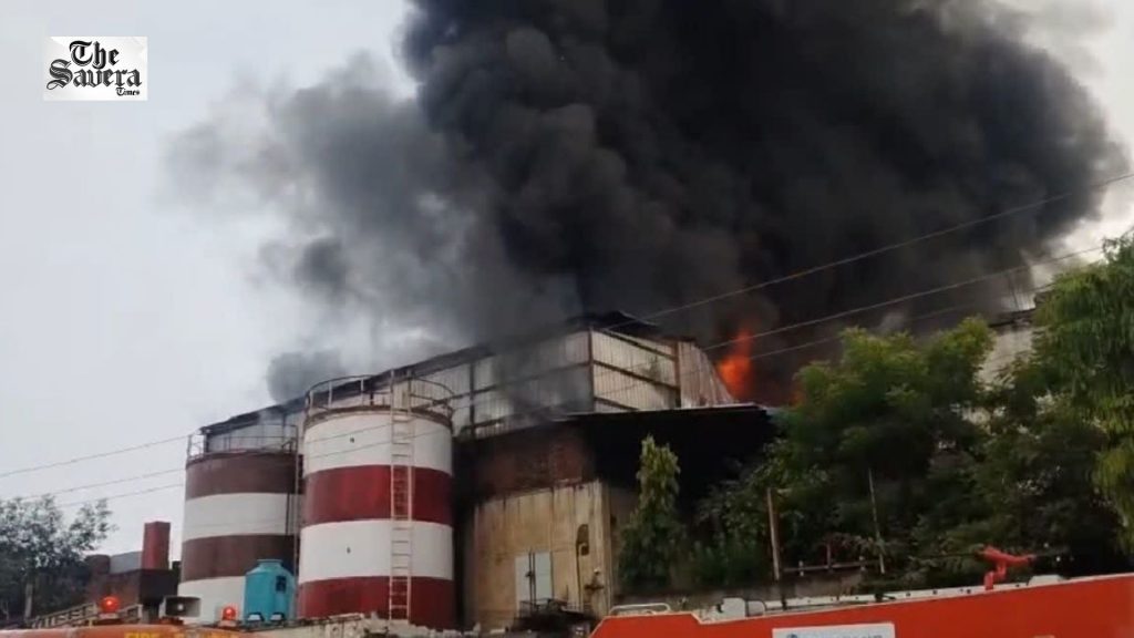 Massive Fire Breaks Out at Oil Packing Factory in Rajasthan’s Alwar, Nearby Units Evacuated