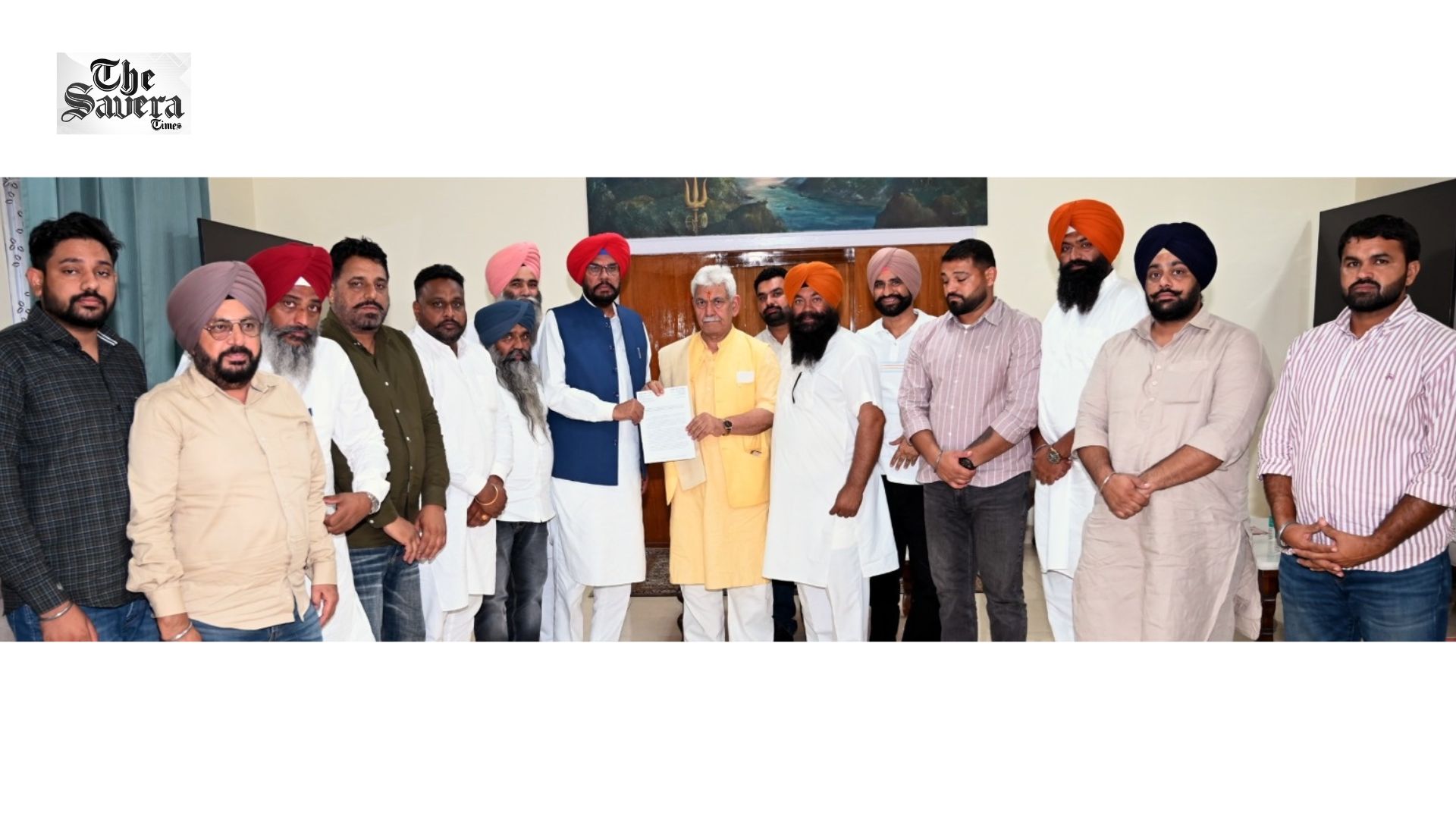 AAP MLA Kuldeep Dhaliwal Meets J&K LG Manoj Sinha, Urges Construction of Dam on Ujh River to Protect Punjab’s Border Areas from Floods