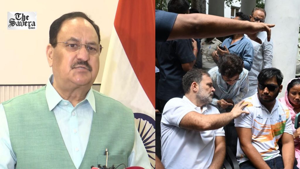 J.P. Nadda Slams Rahul Gandhi Over Police Station Protest, Calls It ‘Camera-Centric Drama’