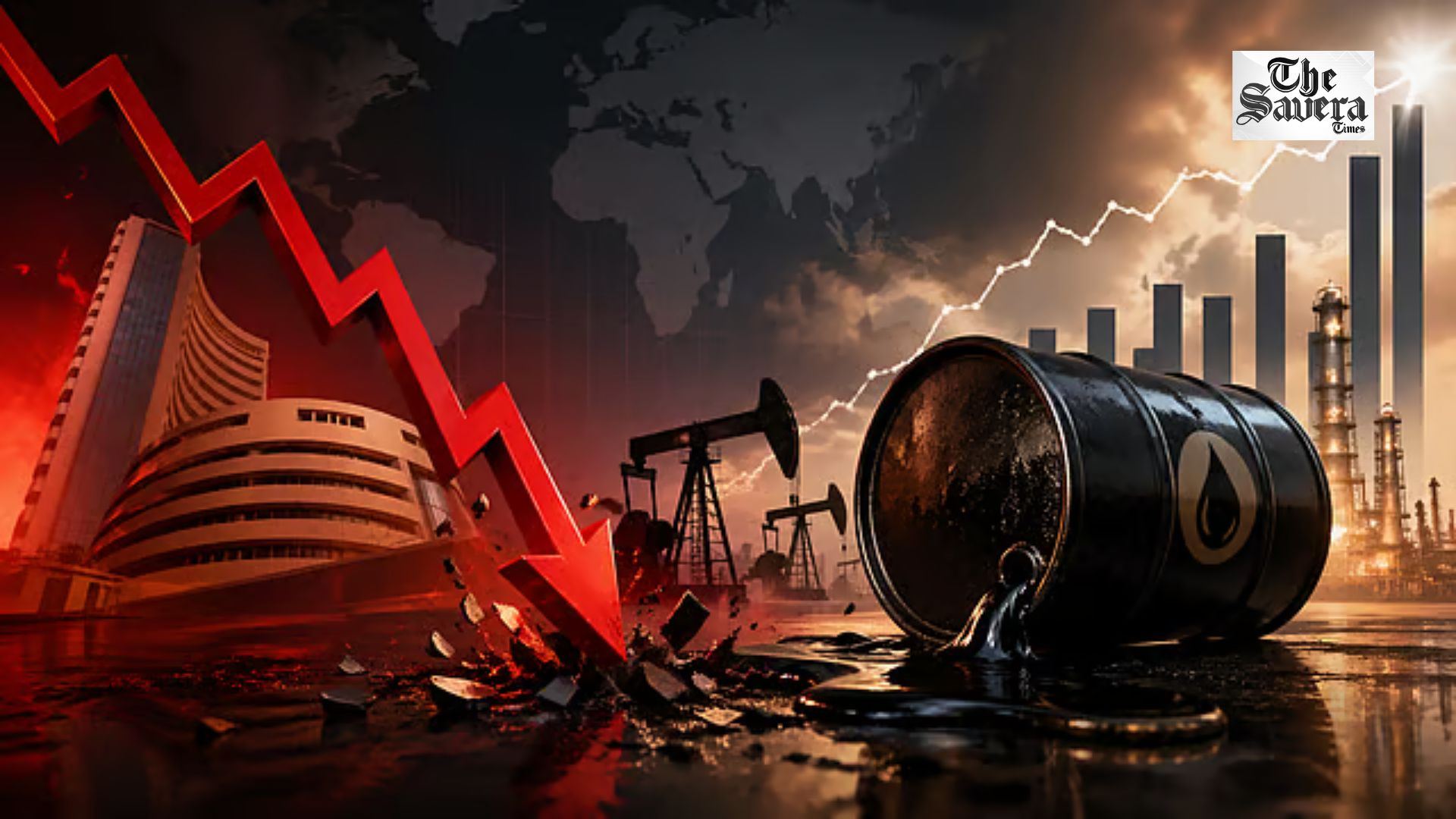 Sensex, Nifty Trade Lower as Crude Oil, Geopolitical Concerns Weigh on Markets