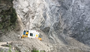 Landslide on Birahi-Nijmula Road in Uttarakhand, ambulance carrying patient trapped in debris
