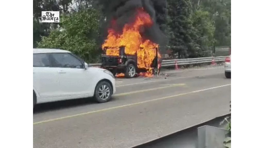 Kurukshetra Thar Fire: New SUV Bought 13 Days Ago Gutted on NH-44, Driver Escapes