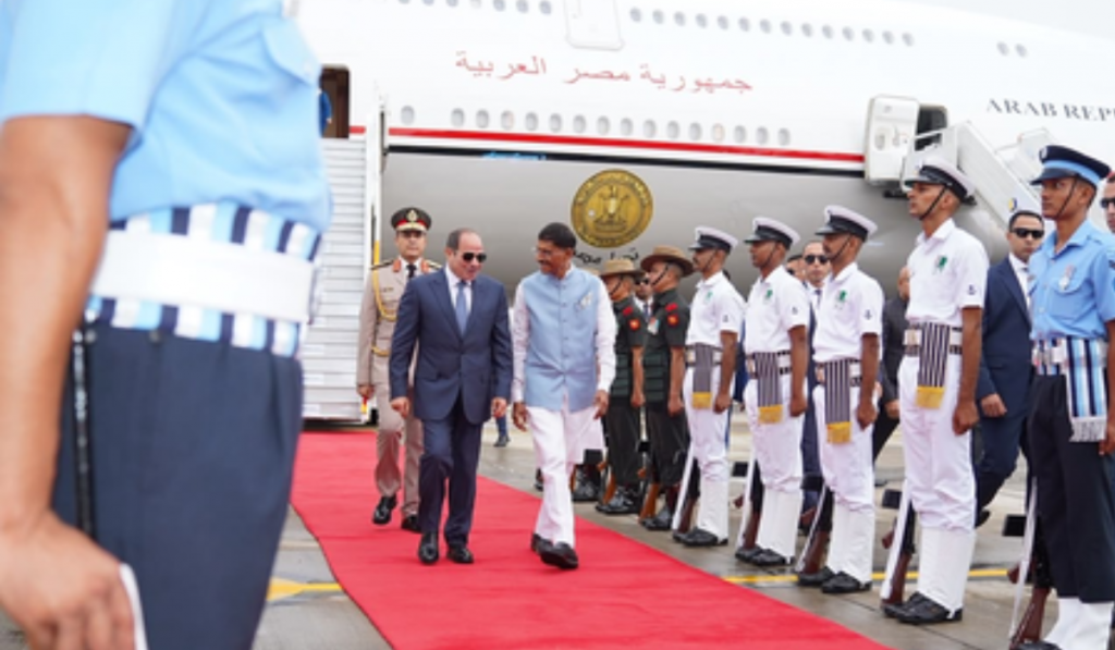Egyptian President El-Sisi arrives in New Delhi to attend 18th BRICS Summit
