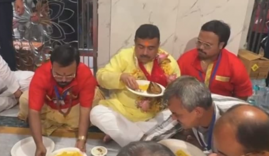Suvendu Adhikari’s Fish Bhog at Kalighat Temple Sparks Political Row