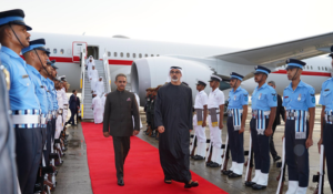 Abu Dhabi Crown Prince arrives in New Delhi to attend to attend 18th BRICS Summit