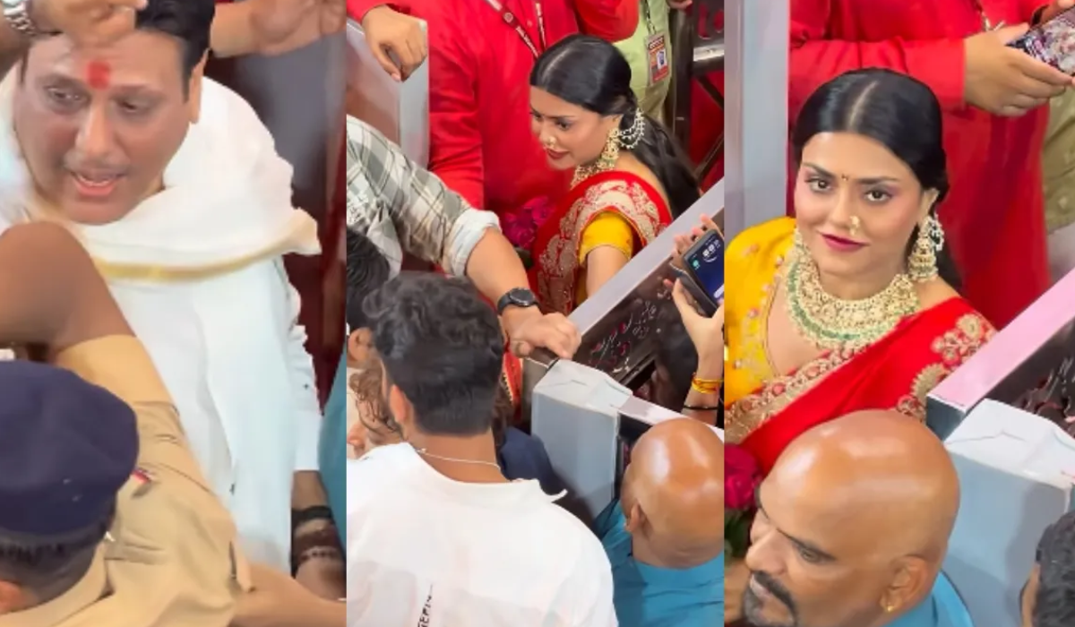 Govinda visits Lalbaugcha Raja, ‘Rupa’ co-star Komal Rani pulls him through the crowd; video goes viral