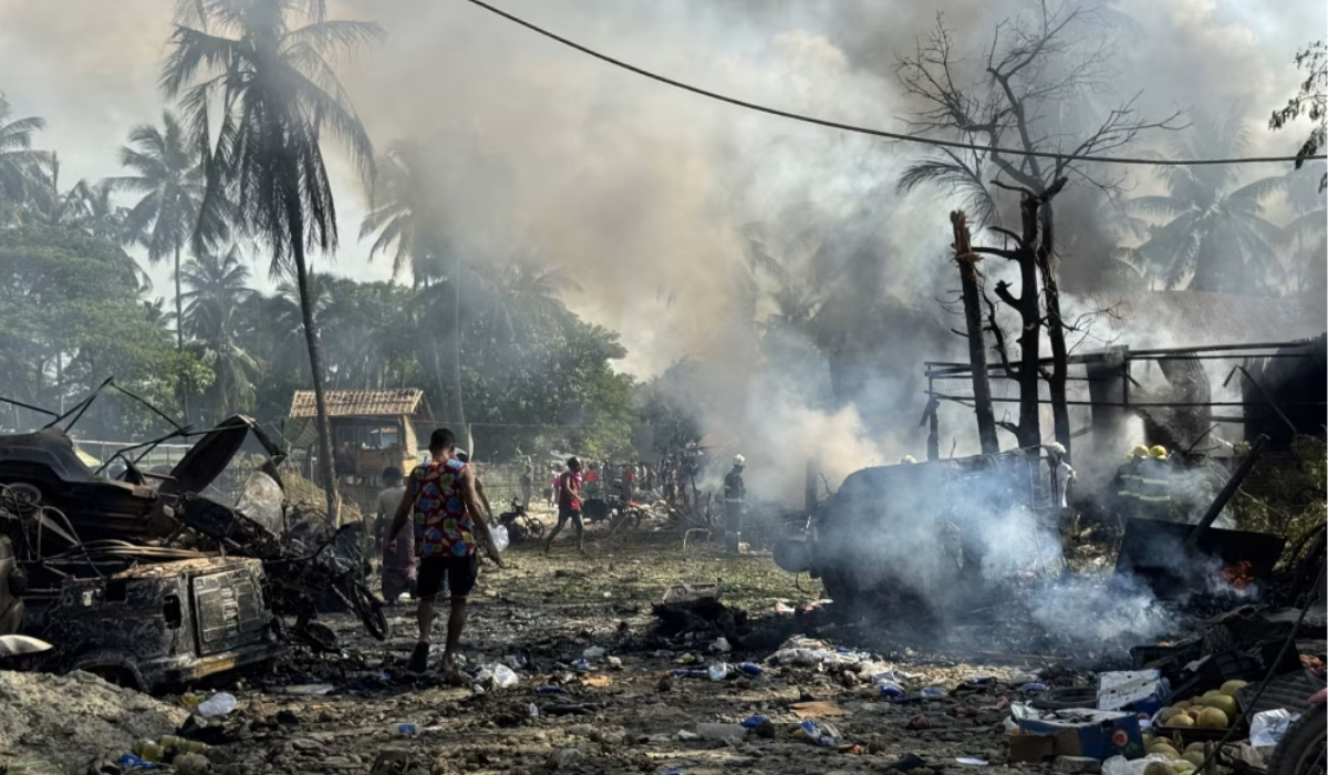 Military airstrike near market in Rakhine, Myanmar kills 49, injures 58