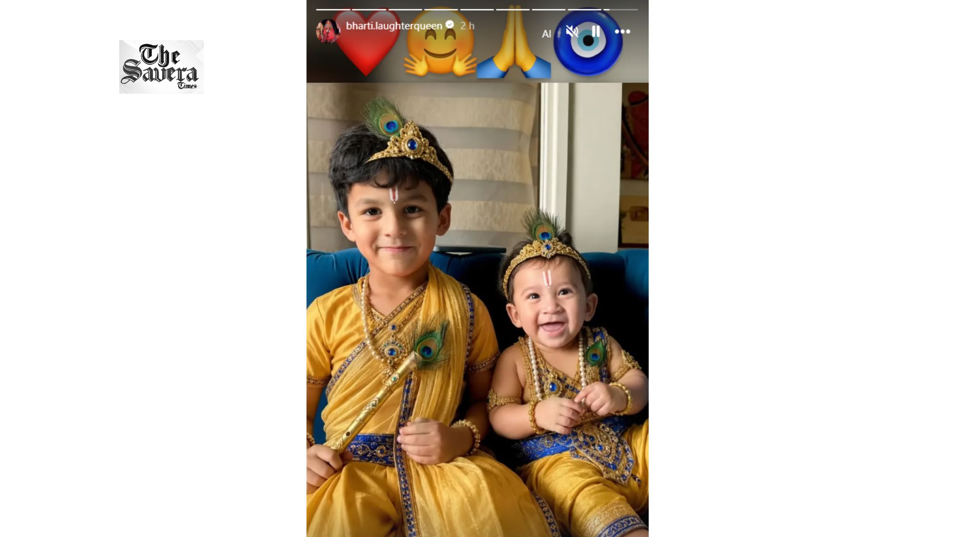 Bharti Singh says her ‘heart is twice as full’ as she celebrates Janmashtami with her two ‘little Kanhas’ Gola and Kaju