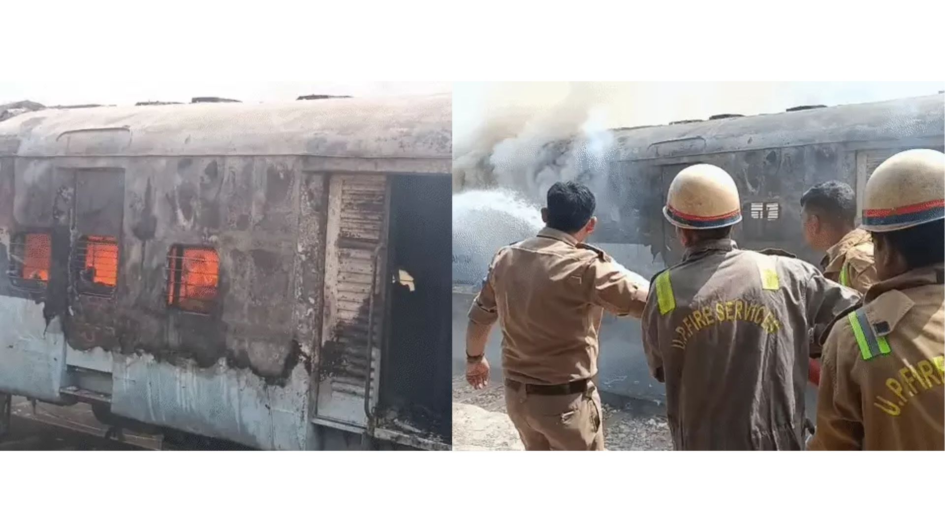 Uttar Pradesh: Fire Breaks Out In Track Maintenance Machine Coach At Shikohabad Station, One Injured