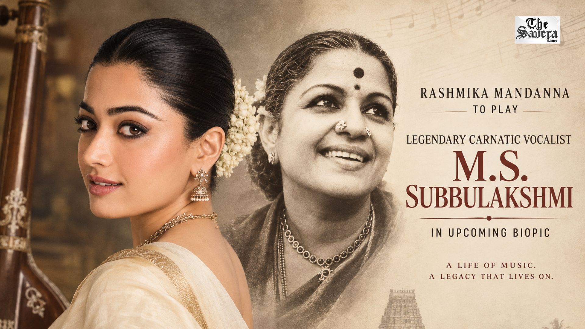 Rashmika Mandanna to Play Legendary Carnatic Vocalist MS Subbulakshmi in Upcoming Biopic