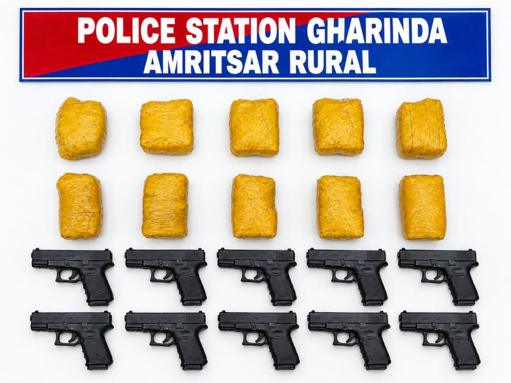 Amritsar Rural Police Bust Two Arms, Narcotics Networks; 4 Held, 10 Kg Heroin And 10 Pistols Seized