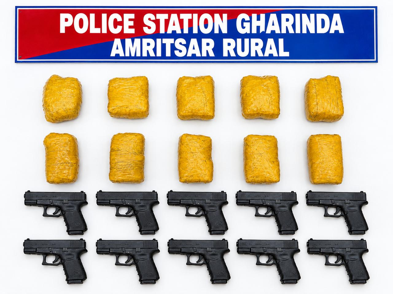 Amritsar Rural Police Bust Two Arms, Narcotics Networks; 4 Held, 10 Kg Heroin And 10 Pistols Seized