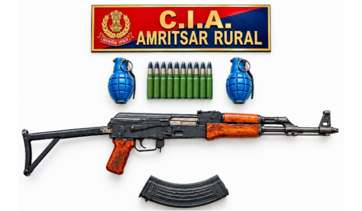 Amritsar Rural Police Bust Illegal Arms Network, Recover AK-47 and Two Hand Grenades