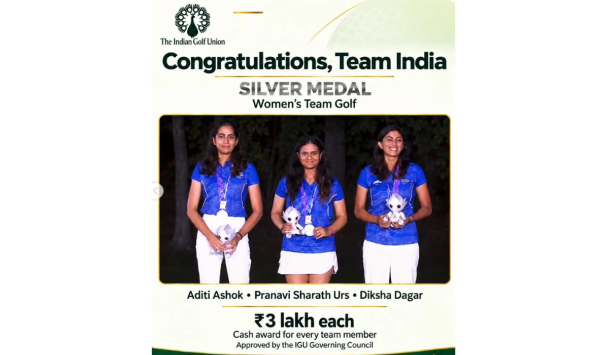 IGU announces cash awards for Asian Games golf medallists; Pranavi Urs to receive Rs 10 Lakh for historic gold