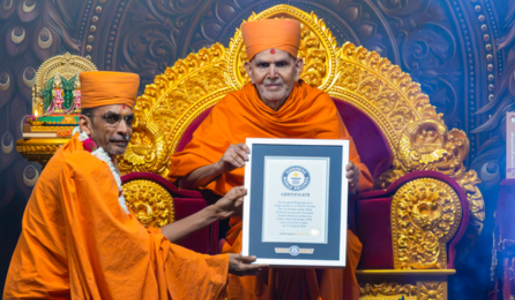 Guinness World Record for BAPS’ Landmark Biography on Pramukh Swami Maharaj