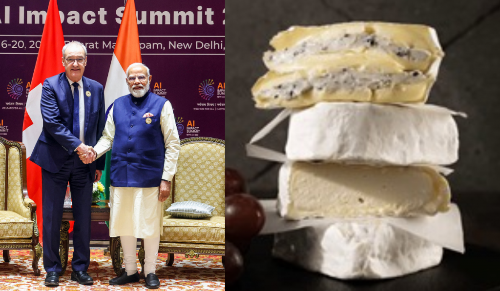 PM Modi Gifts India’s Finest Cheese and Kashmiri Walnut Wood Panel to Swiss President Parmelin