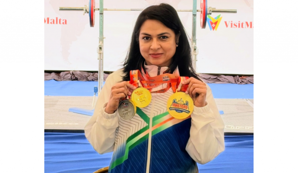 IRS Officer Ekta Bishnoi Wins Three Gold Medals at World Masters Powerlifting Championship