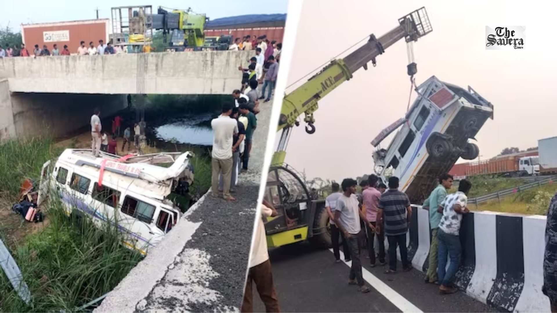 Kota Expressway Accident: 8 Killed, 17 Injured as Tempo Traveller Falls Into Drain