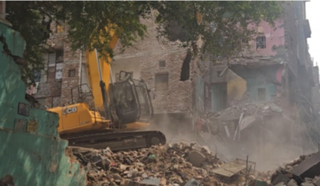 Demolition drive carried out in Delhi's Seemapuri following building collapse