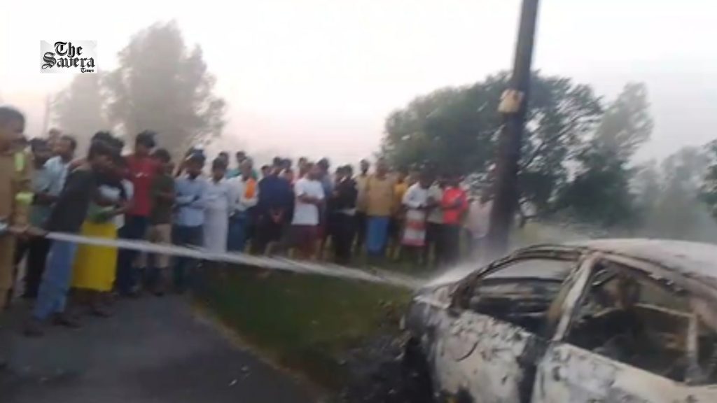 UP: Driver Burnt to Death After Moving Car Catches Fire in Barabanki