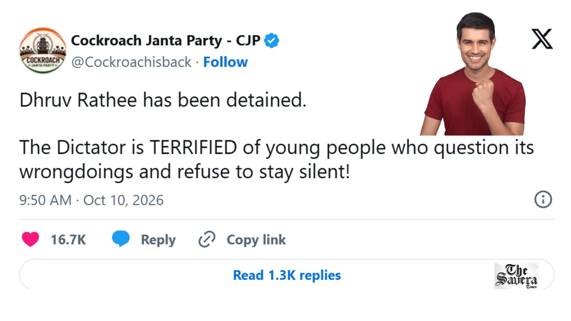 Dhruv Rathee Detained in Gurugram Ahead of CJP Protest; Congress MLA Among Leaders Placed Under House Arrest in Haryana